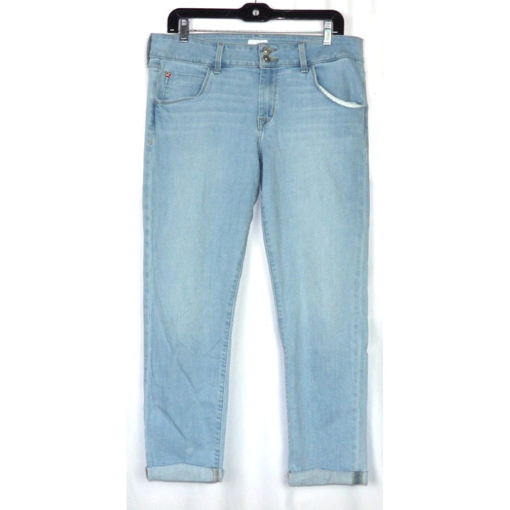 HUDSON Mid-Rise Flap Pocket COLLIN JUNO Straight Leg Crop Jeans Women's 32